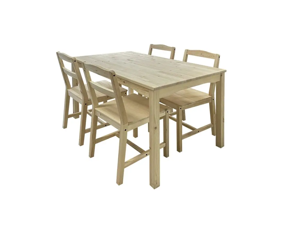 Стол с 4 стульями, светлое дерево ХАГЕРНАС