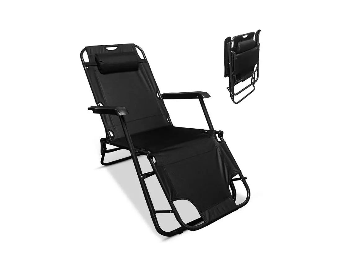 Стул складной из ткани Оксфорд - черный