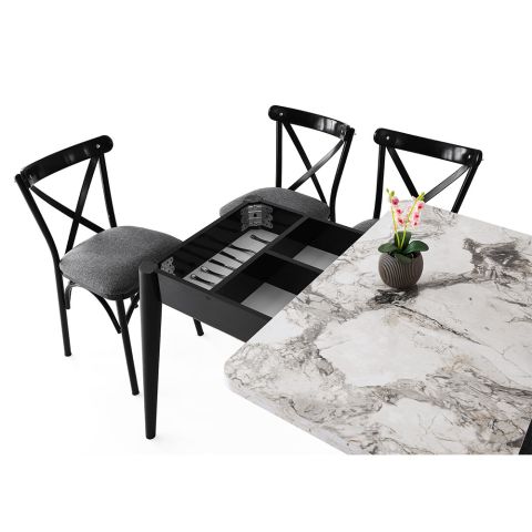 Стол складной DO-1281 (EFES-BLACK) 100+20/60+40/75 — фото 6