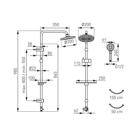 Душевая система RONDO LUX NP23 — фото 2
